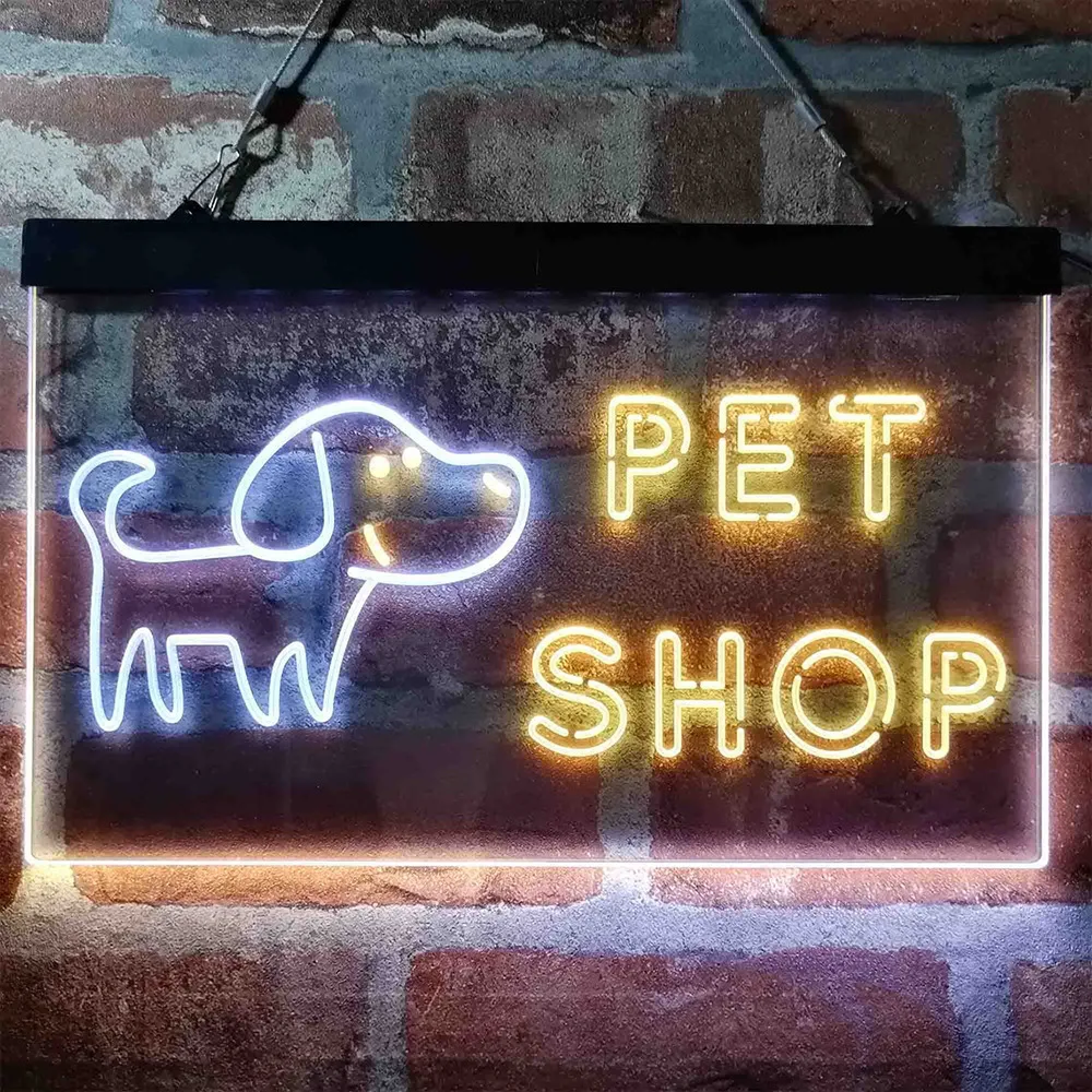 

Custom Neon Sign Pet Shop Dual Color LED Neon Light Pet Shop Dog Cat Animals Dual Color LED Neon Sign