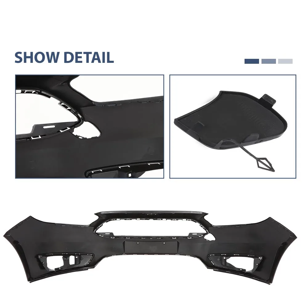 غطاء المصد الأمامي الأسود معزز مناسب لسيارة Ford Focus S Se Sel 4-Door 2015-2018 Fd527664Dn, Fo1000705 #4