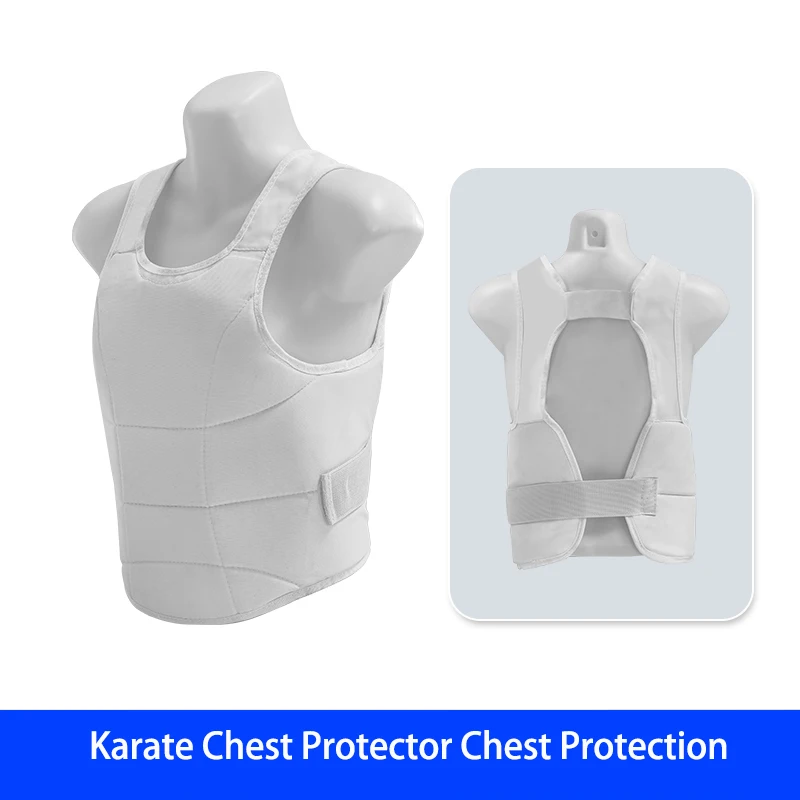 Karate Chest Guard Oxford Cloth Adjustable Chest Protector Full Chest and Rib Coverage Shockproof Body Protector for Training