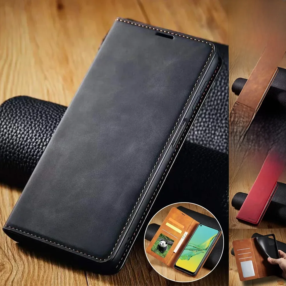 Skórzane etui typu portfel do Samsung Galaxy S26 S25 S24 S23 S22 S21 S20 FE Ultra Plus S10 A18 A17 A16 A56 A55 A54 A53 A52s, z klapką. — zdjęcie produktu 7