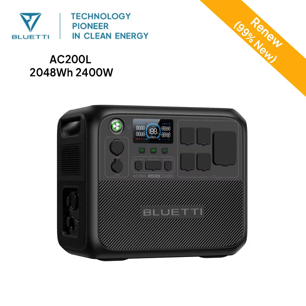 【renew 】bluetti Ac200l 2048wh 2400w Portable Power Station Solar Generator