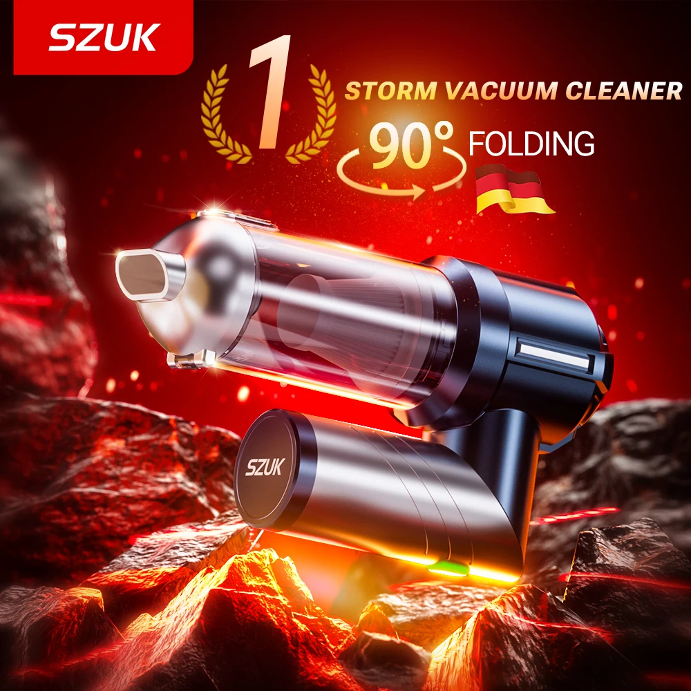 2025 New SZUK Household Vacuum Cleaner Portable Handheld Mini Vacuum Cleaner Foldable 90° Powerful Cordless Cleaning Machine