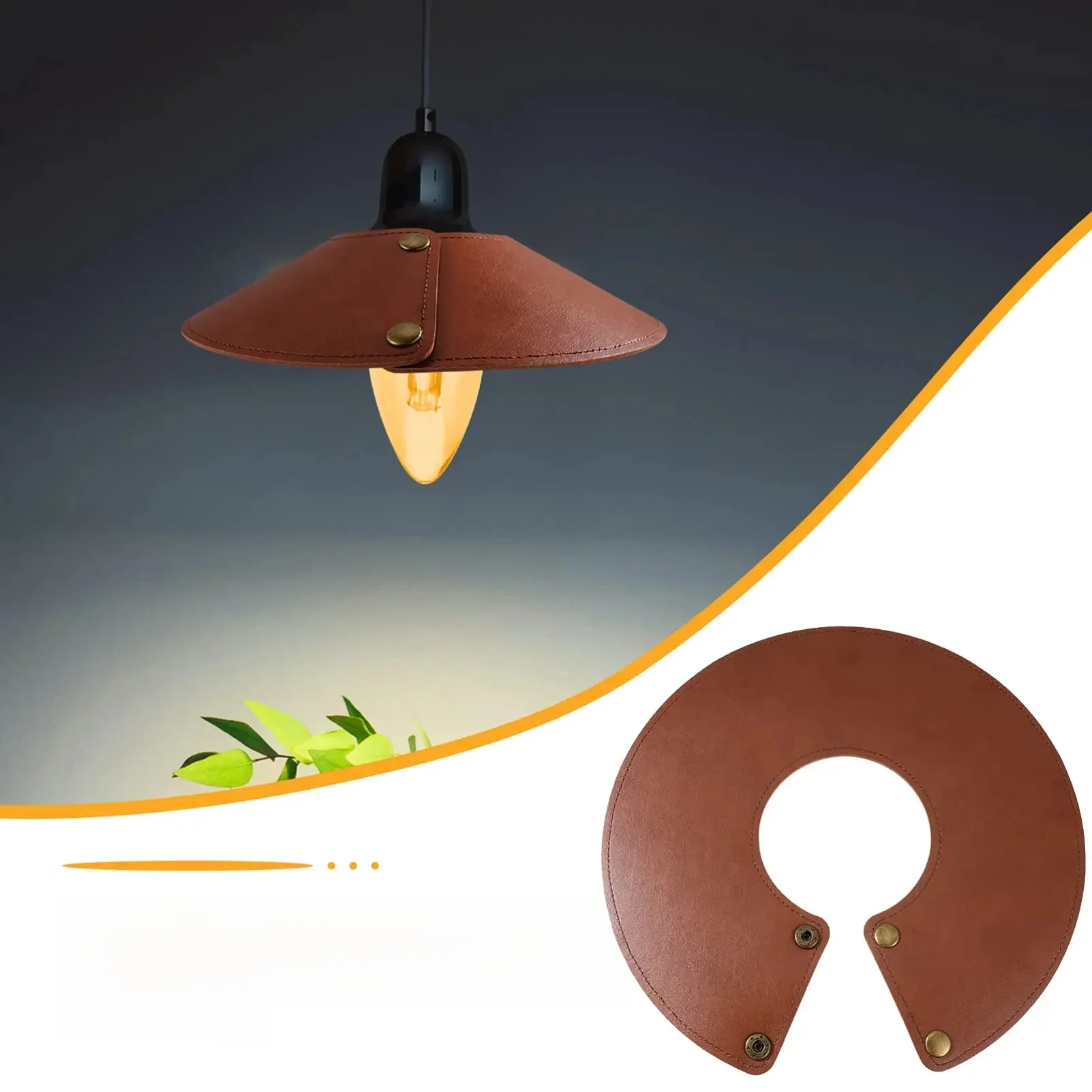 Abat-jour décoratif en cuir, lampe de face, maison, bar, pub