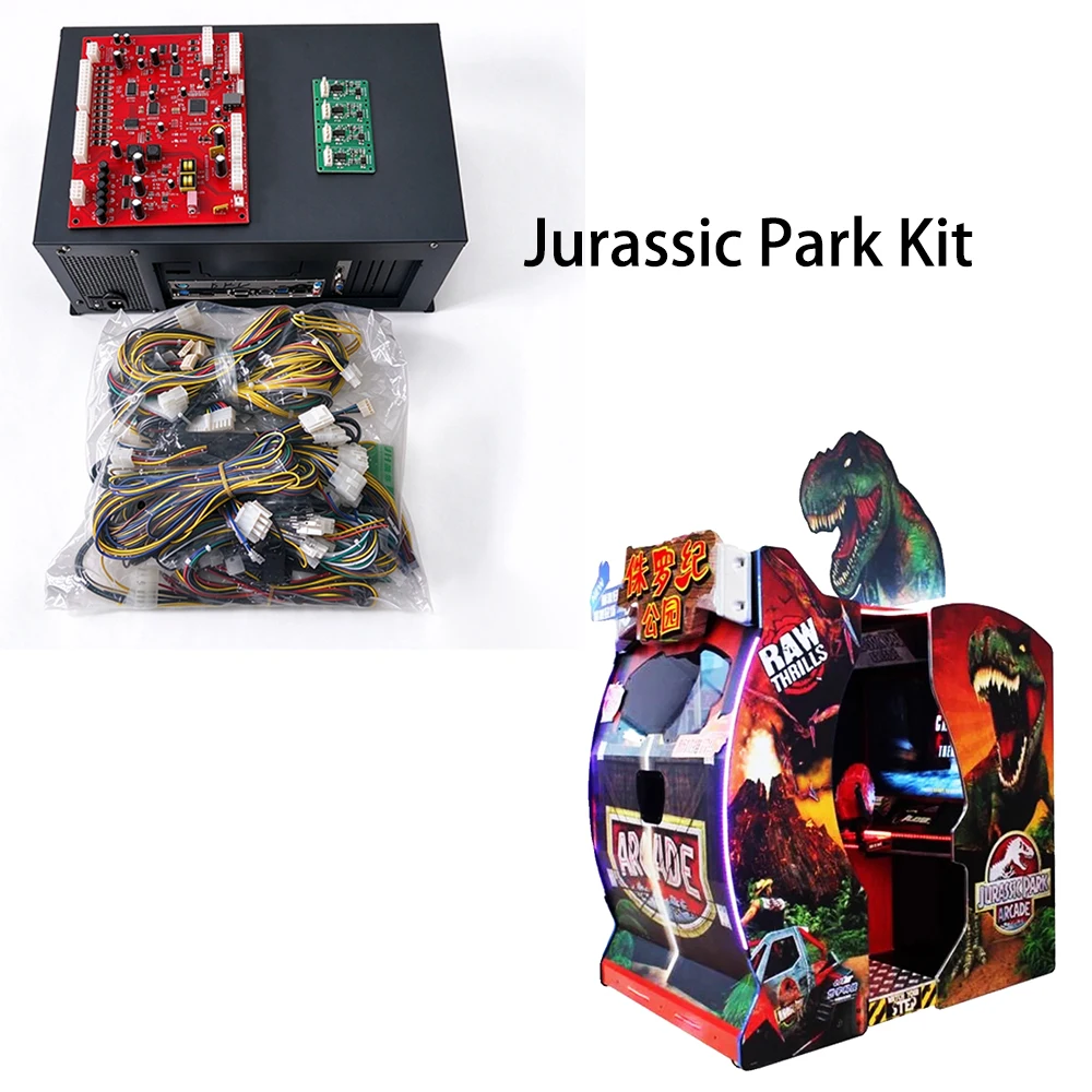 Jurassic Park Machine Shooting Arcade Kit Double Players Raw Thrill Retro Machine 55 Inch Screen Mainboard Control board