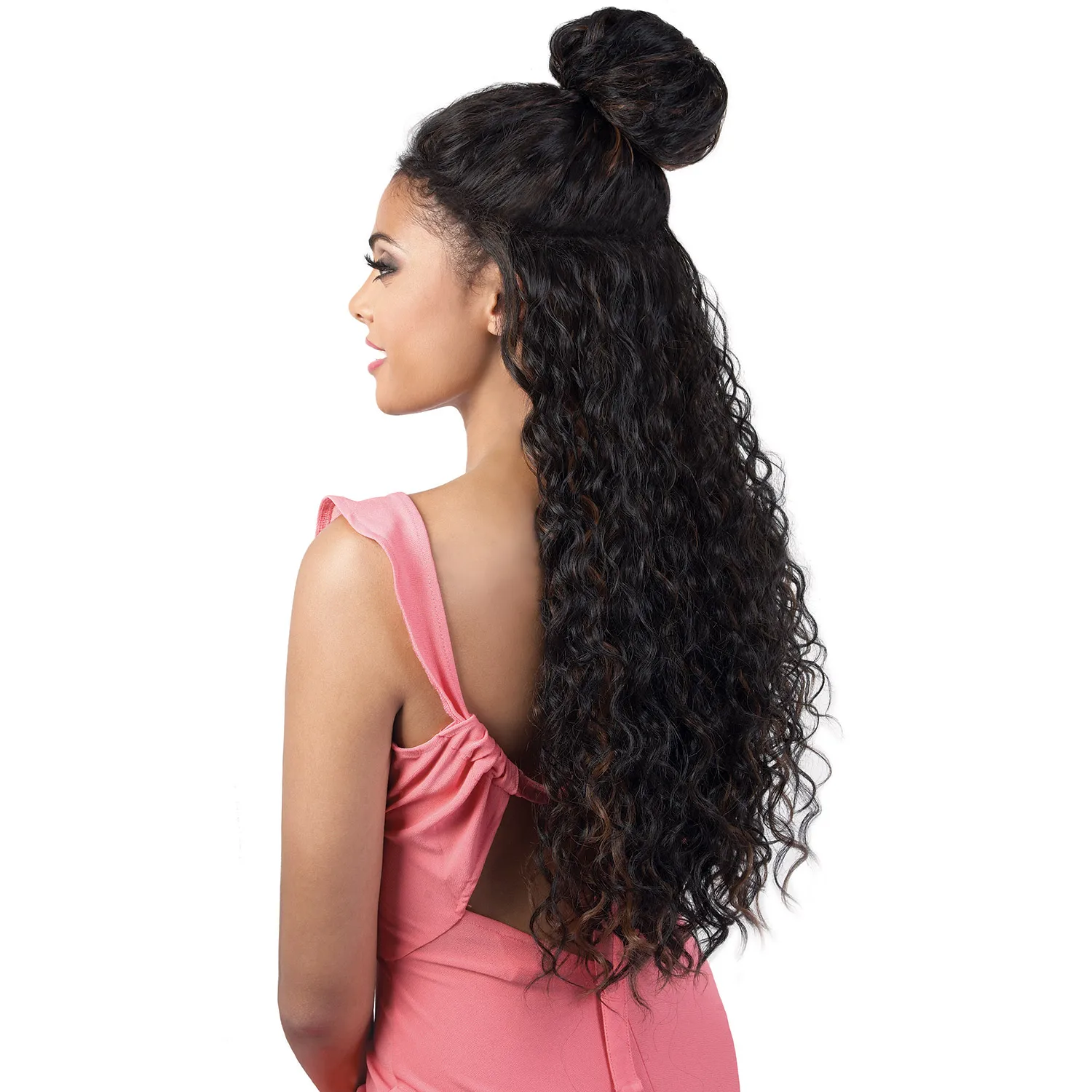 Motown Tress Echthaarmischung, Lace-Front-Synthetik-Perücke, 360-Grad-Spitze, HB360L.MEG