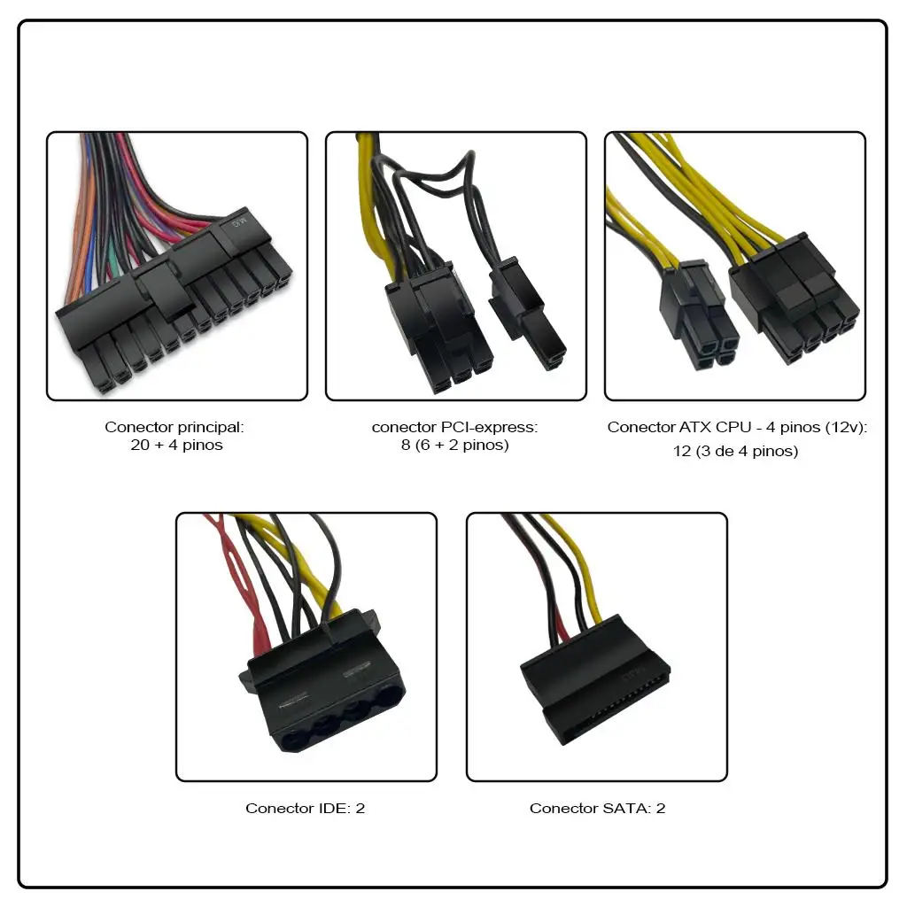 Fonte C/ Cabo 250W Real PGC250 - PIXXO