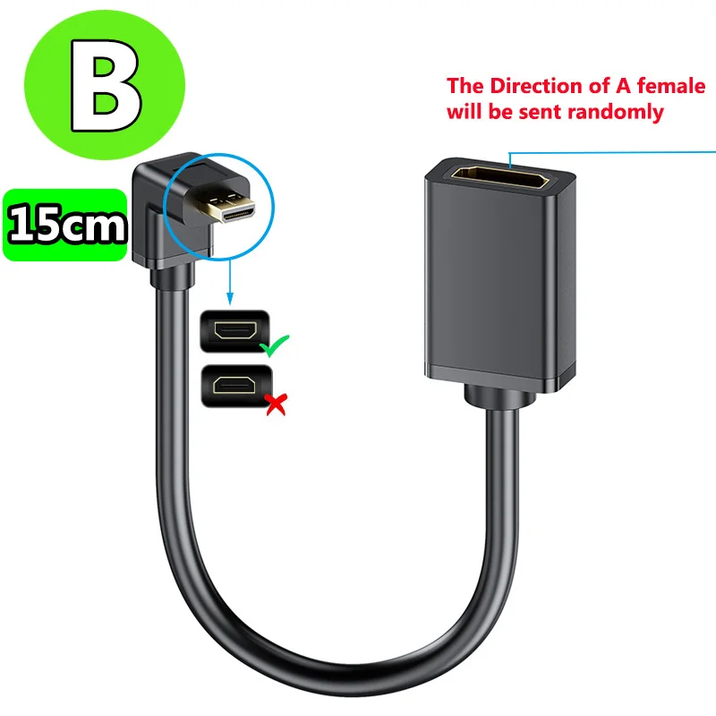 4K Micro HDMI to HDMI Cable Adapter Straight or 90 Degree Angled HDMI to Micro HDMI Adapter Cable 4K 60Hz HDMI 2.0 Micro HDMI view 4