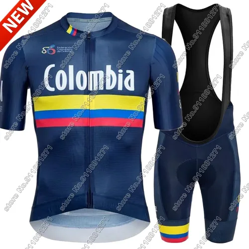 Traje de ciclismo para hombre, Conjunto de Jersey y pantalones cortos con pechera, ropa del equipo nacional para bicicleta de montaña y carretera, 2024