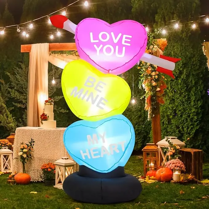 

GOOSH 4 фута День Святого Валентина надувные сердца уличные украшения День Святого Валентина выдувной двор украшения