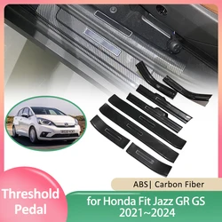 Car Door Sill Scuff Plate for Honda Fit Jazz GR GS 2021~2024 202 2023 Guards Welcome Pedal Threshold Cover Sticker Accessories