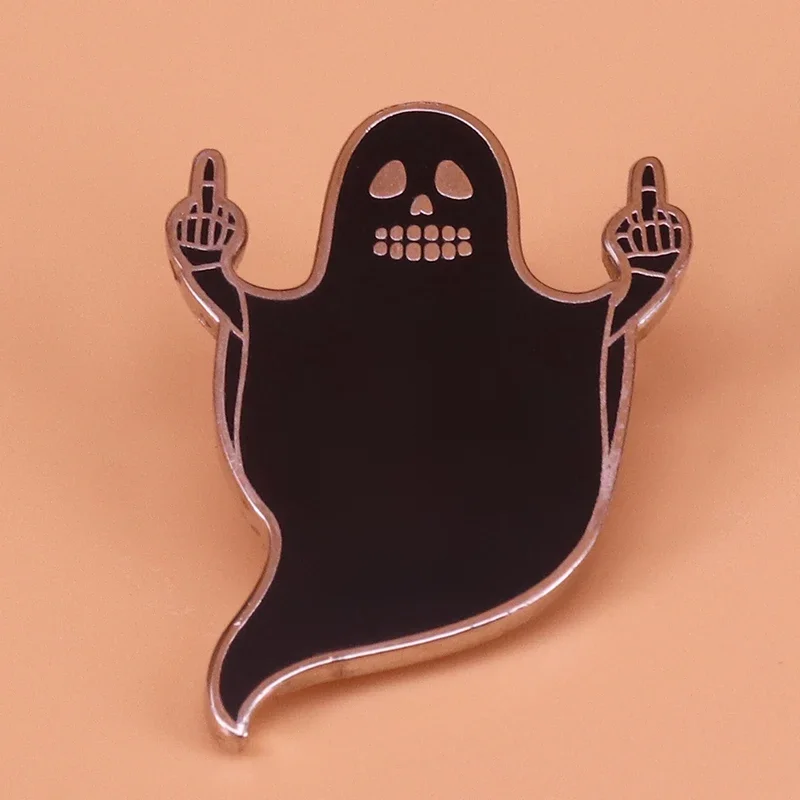 Do zobaczenia w piekle emaliowana szpilka słodka muzyka hip-hopowa broszka duchowa zabawna czarna humor biżuteria dziewczyna prezent dla chłopaka Halloween accesso — zdjęcie 2