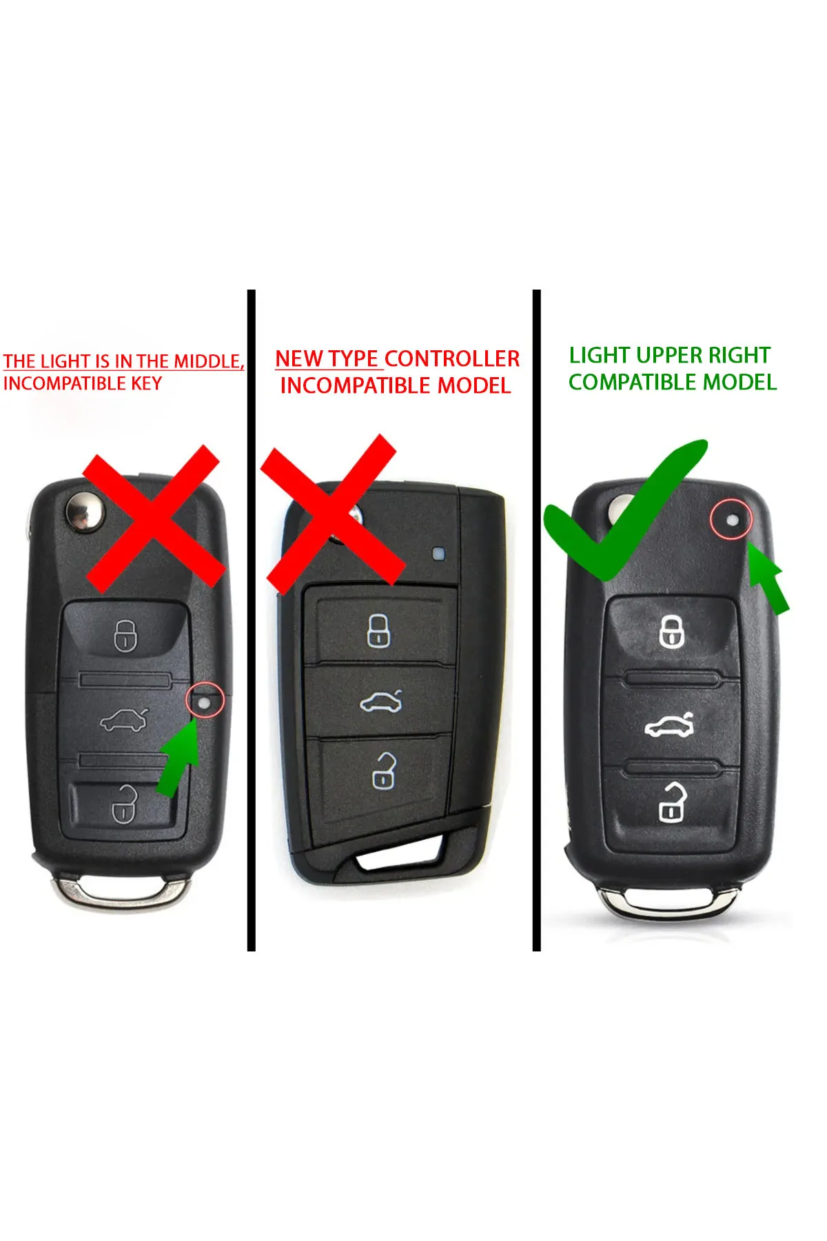 

Black Vw Control Cup Conversion Kit Remote Control Housing Compatible with Jetta Golf Polo Caddy Scirocco,Refurbishment Key Case