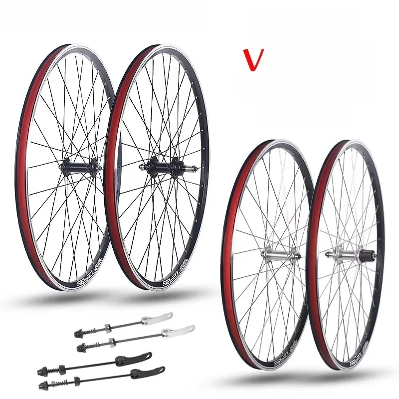 ROCKBAO 700C zestaw kół do roweru szosowego V hamulec 100X135mm 32H dwuwarstwowy stop aluminium 2 piasta łożyska 7/8/9/10S koło rowerowe — zdjęcie 2