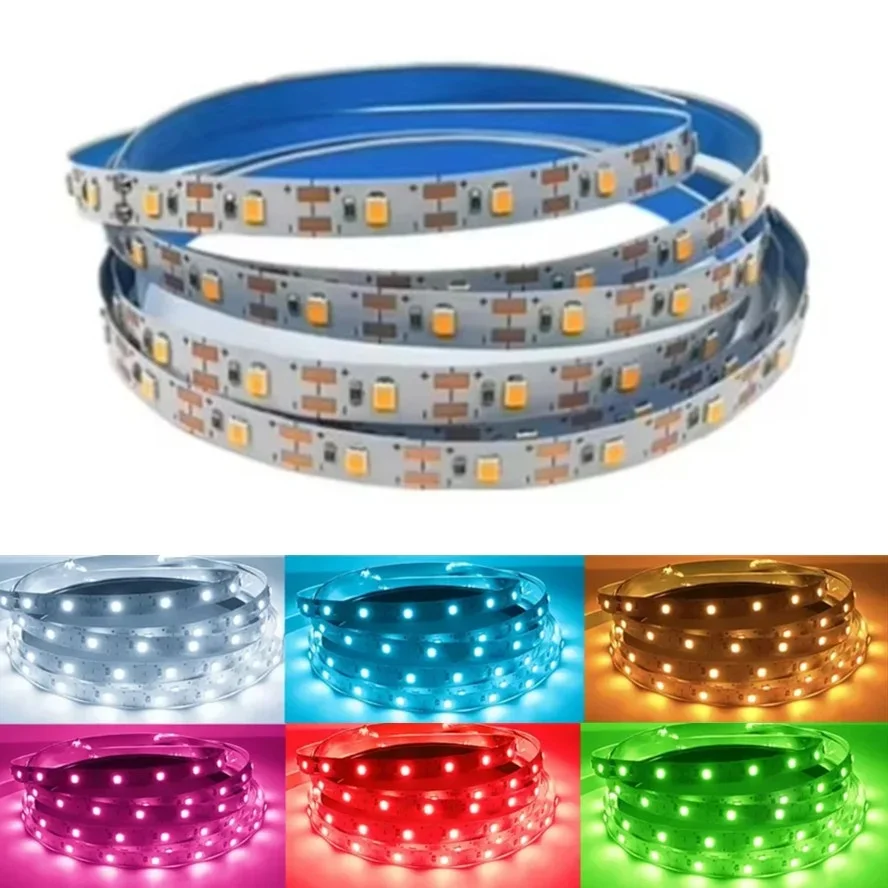 Bande LED 60 LED s/m DC12V SMD2835, rouge bleu vert jaune rose blanc chaud, barre de lampe souple Flexible et découpable pour la décoration de la maison