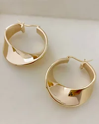 MADALENA SARARA 18K Gold Twist Dangle Women Earrings Simple Style Au750 Stamp