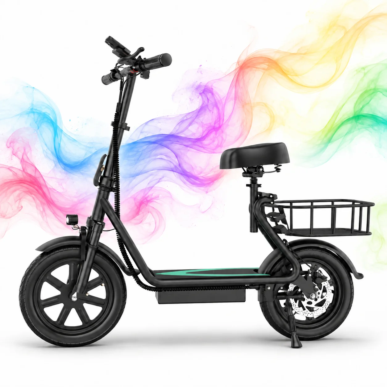 Patinete eléctrico de 14 pulgadas para adultos, 48 V, con batería de litio opcional de 7,8 Ah / 10,4 Ah, plegable, ideal para