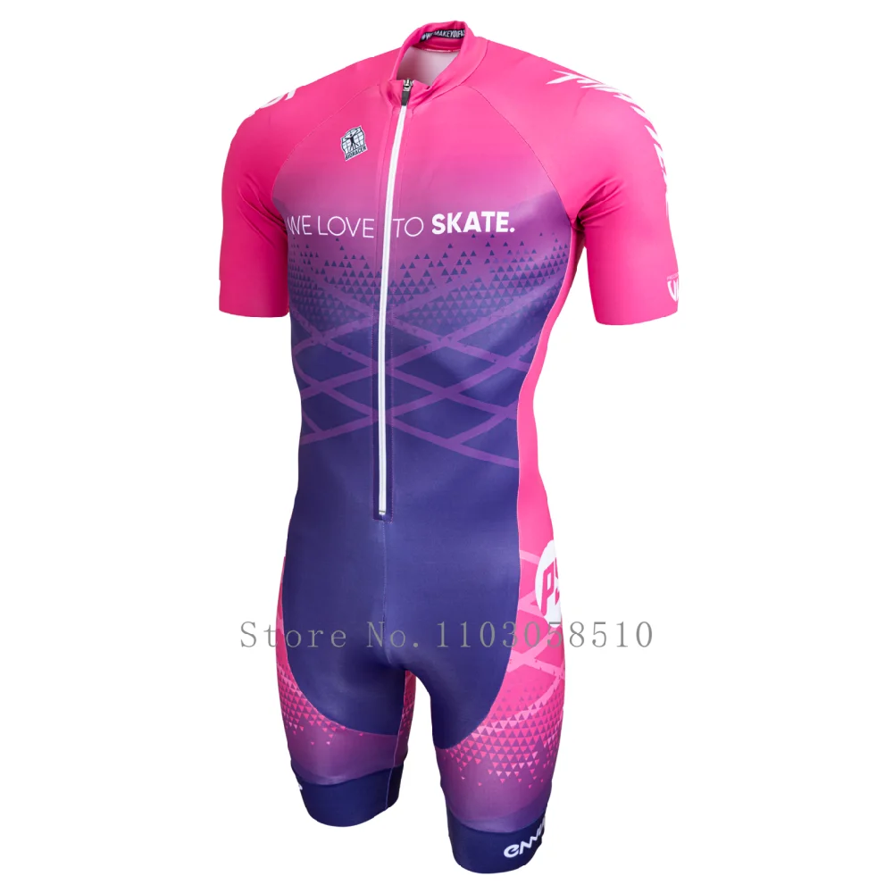 Powerslide inline skinsuit team areo speedsuit letnia męska odzież rowerowa kombinezony skate ciclismo pro odzież wyścigowa z krótkim rękawem