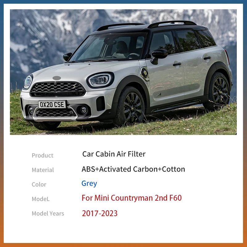 For Mini Countryman 2nd F60 2017~2023 Accessories Car Pollen Cabin Air Filter Includes Activated Carbon 64119321875 64116823726