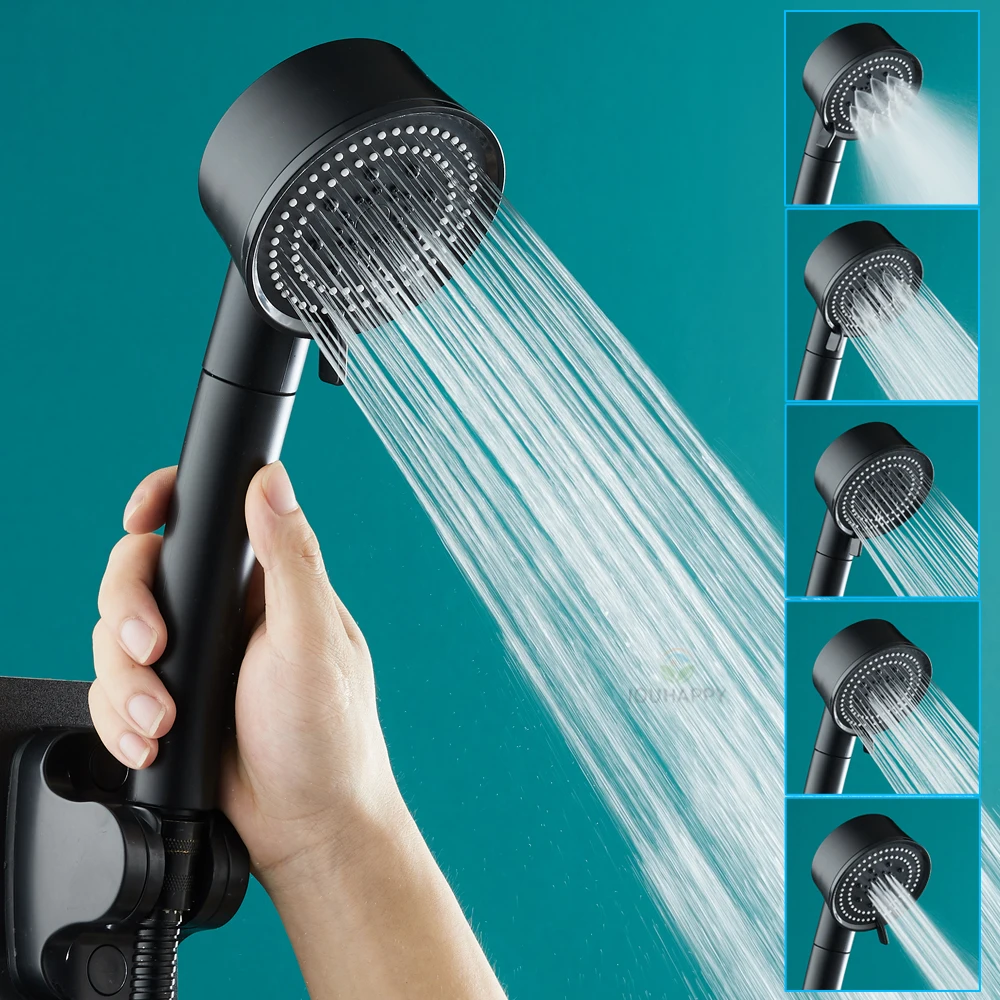 

5-режимная регулируемая насадка для душа высокого давления, экономия воды, турбинная насадка для душа с большим потоком, массажный душ, аксессуары для дома и ванной комнаты