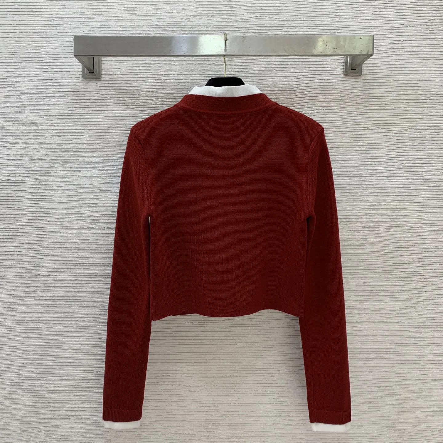 

25SS Autumn and Winter Women's Stand-Collar Long-Sleeve Knitted Cardigan Short Top SU286