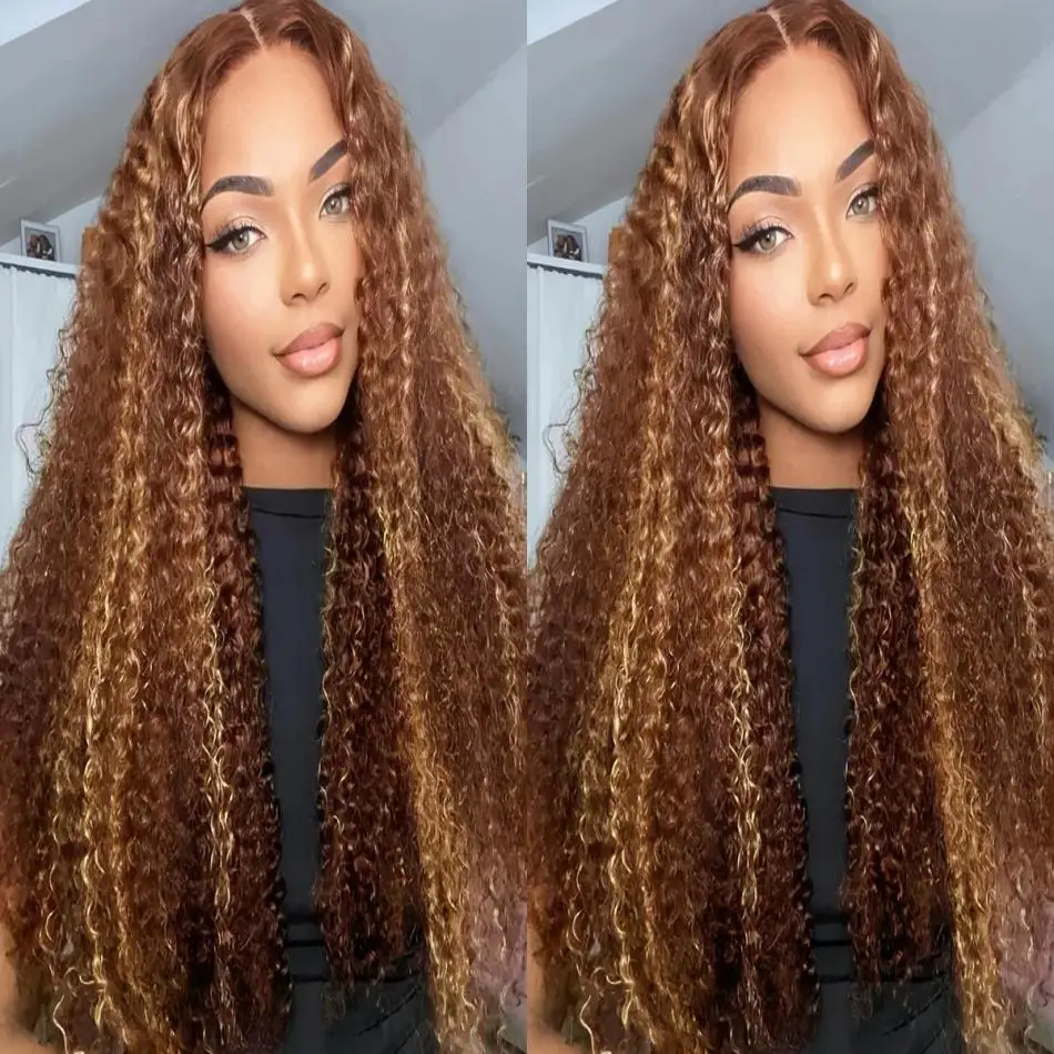 Highlight Curly Wigs Colored Wig Human Hair Deep Wave Frontal Wig 13X6 Hd Lace Frontal Wigs 13X4 Curly Lace Front Human Hair Wig