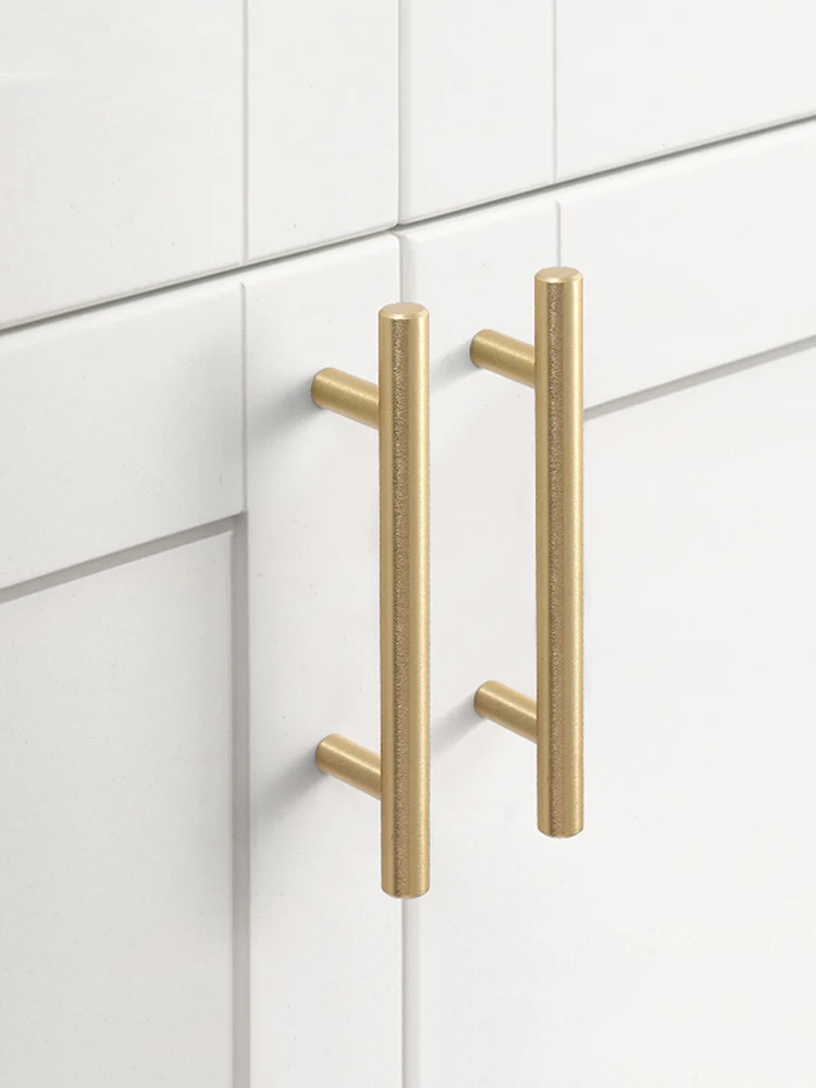 KAK 20 stuks geborsteld goud keukenhandvat roestvrij staal T-bar deur pull 76mm 96mm kastknoppen en handgrepen zwart meubelhandvat - afbeelding 2