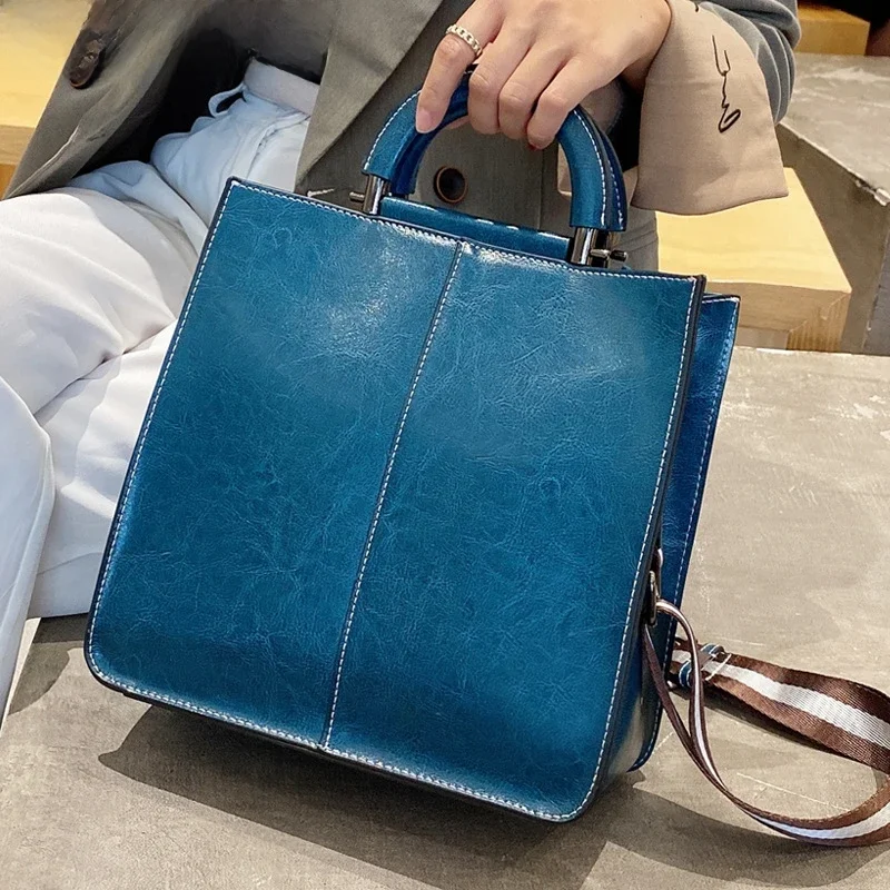 YANATARI damskie torebki z prawdziwej skóry damskie torba na ramię crossbody vintage wysokiej pojemności torby tote bag minimalistyczny luksusowa torba — zdjęcie 2