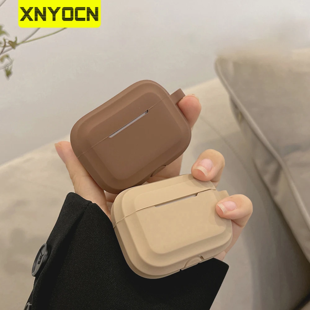 

Xnyocn Earphone Case Fashion Chocolate Khaki For Apple Airpods Pro 3 Case Silicone Cover For Airpods 1 2 3 3rd Generation Case