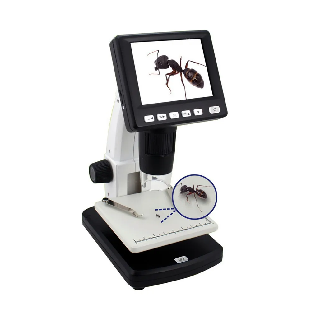 

300X-1200X 5M Stand-Alone Desktop 3.5-inches LCD Digital Microscope for Students Collectors Testers