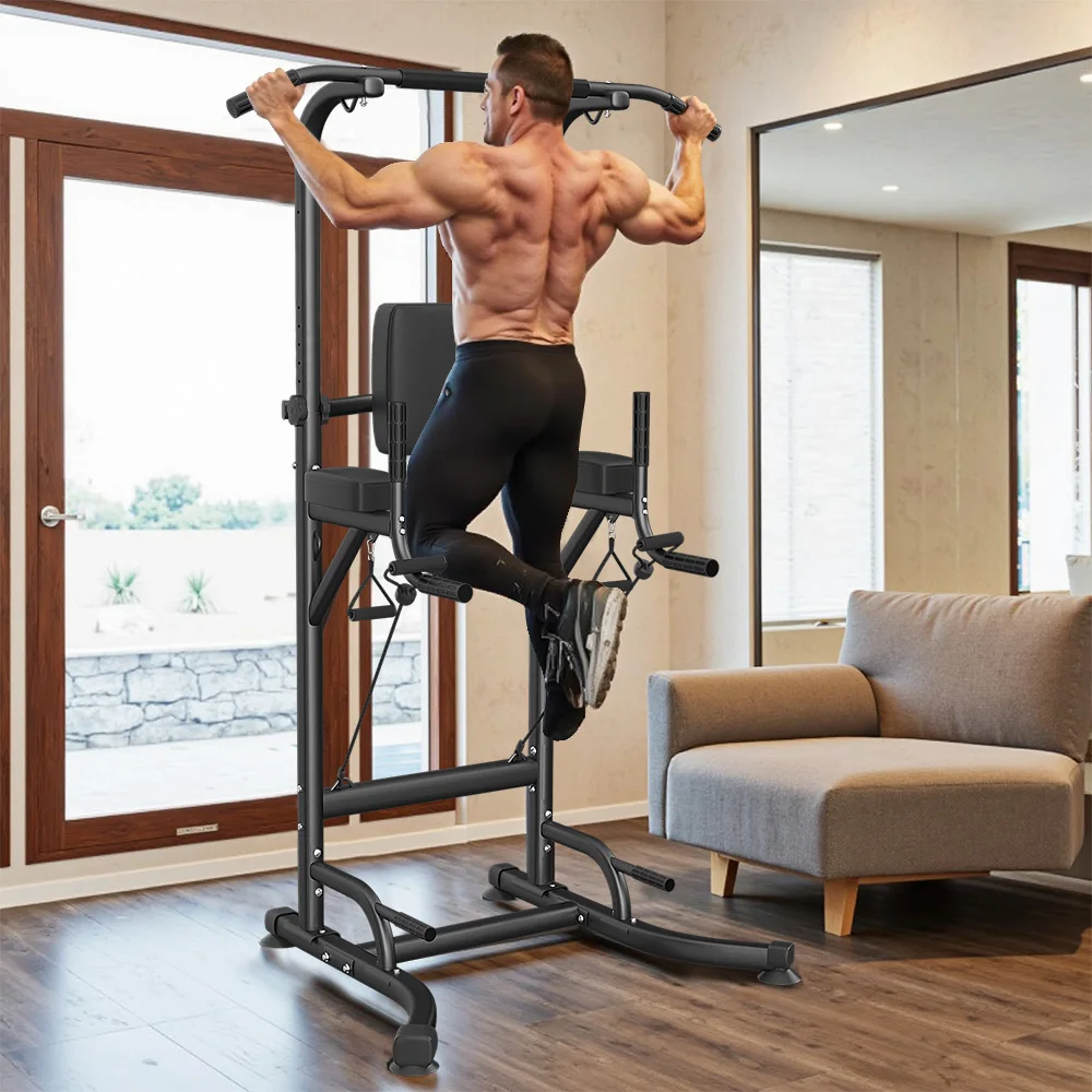 GartistGO Power Tower Station de dips multifonctionnelle pour la maison, barre de traction, exercices de musculation et abdominaux pour la salle de sport
