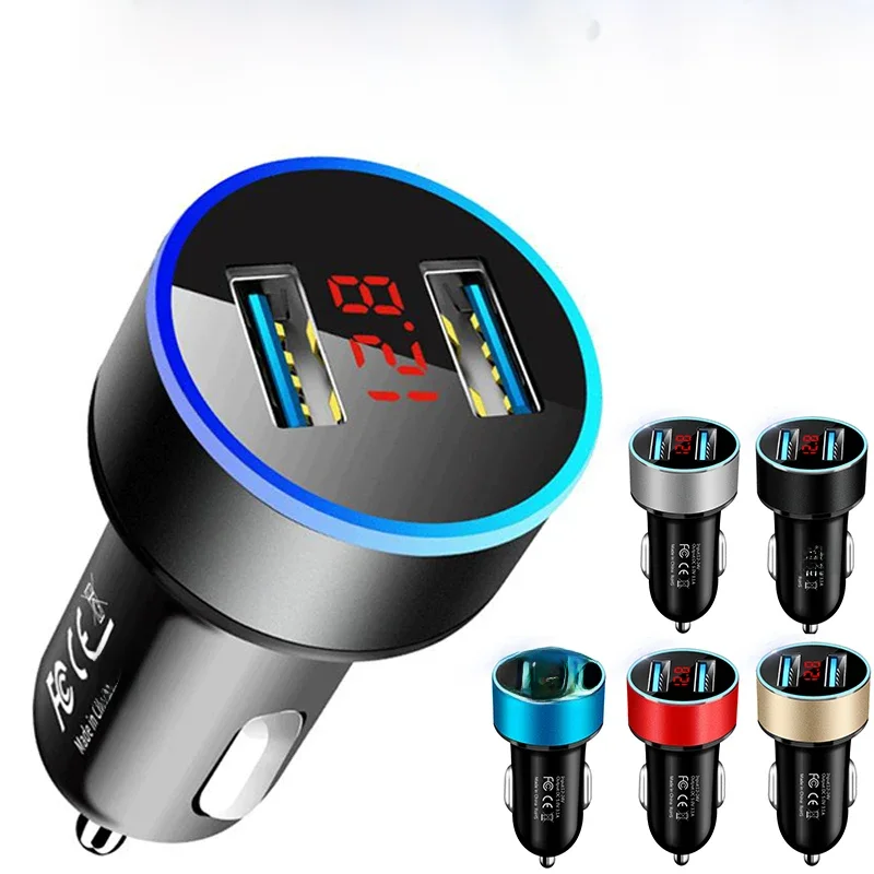 Chargeur USB pour Allume-cigare de Voiture avec Écran LCD, Accessoire pour Touriste, Laguna, pour IPhone, Xiaomi, Huawei
