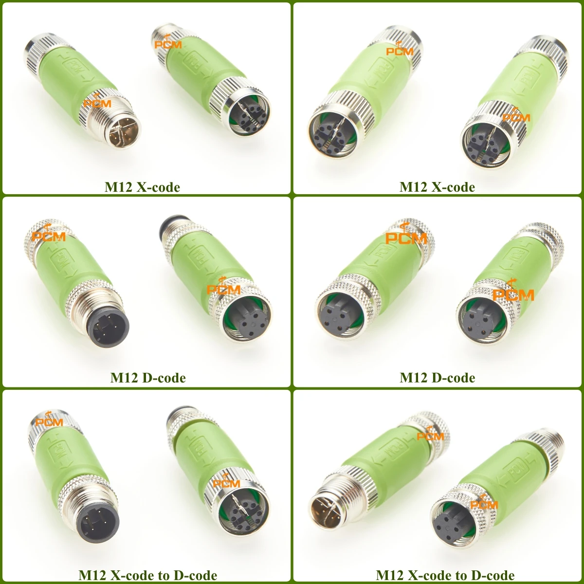 M12 X-Code Stecker auf D-Code Buchse Ethernet-Kabel Industrielles Cat6a zu Cat5e Adapterkabel für PLC-Schalter Kamera IFM E80412 – Detail 4