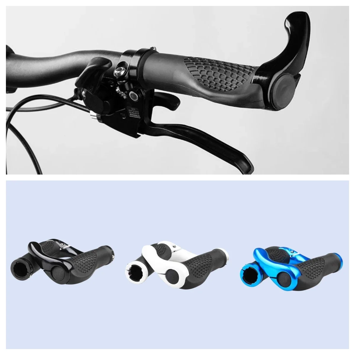 AliExpress NONE 1 Pair Bicycle Handlebar Grip Ergonomic Anti Skid Lock on Handle Cover Aluminum Alloy Rubber Grips MTB Bike Accessories