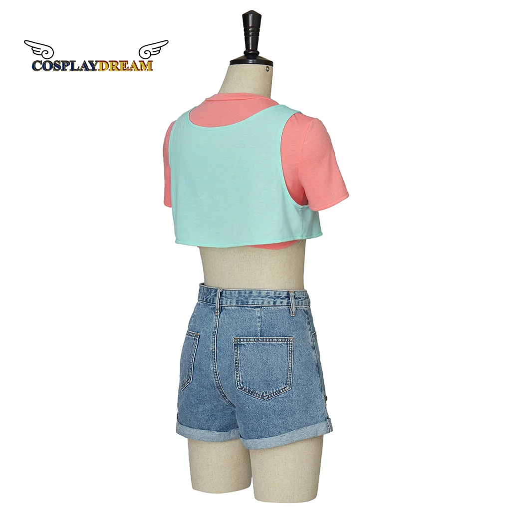 Steven Universe Stevonnie Cosplay Costume Women Crop Top Tank Vest Uniform Summer Tee Halloween Costume（Only Tops and Vest)