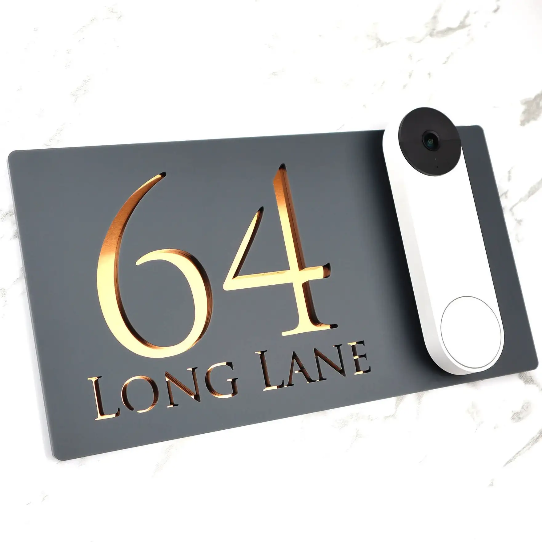 Custom Laser Cut Matt Mirror Personalised Door Numbers House Sign Plaques Personalised Laser 3d Number Weatherproof 30cm x 16cm