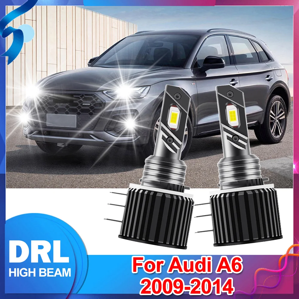 

2PCS H15 Headlight Bulb CANBUS LED Lamps 6000K White Day Time Running Light DRL For Audi A6 2009 2010 2011 2012 2013 2014