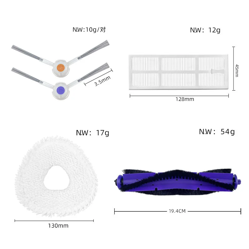 Narwal Freo용 다목적 셀프 걸레 로봇 메인 사이드 브러시, 걸레 천 헝겊 닦기 헤파 필터 부품 교체 액세서리