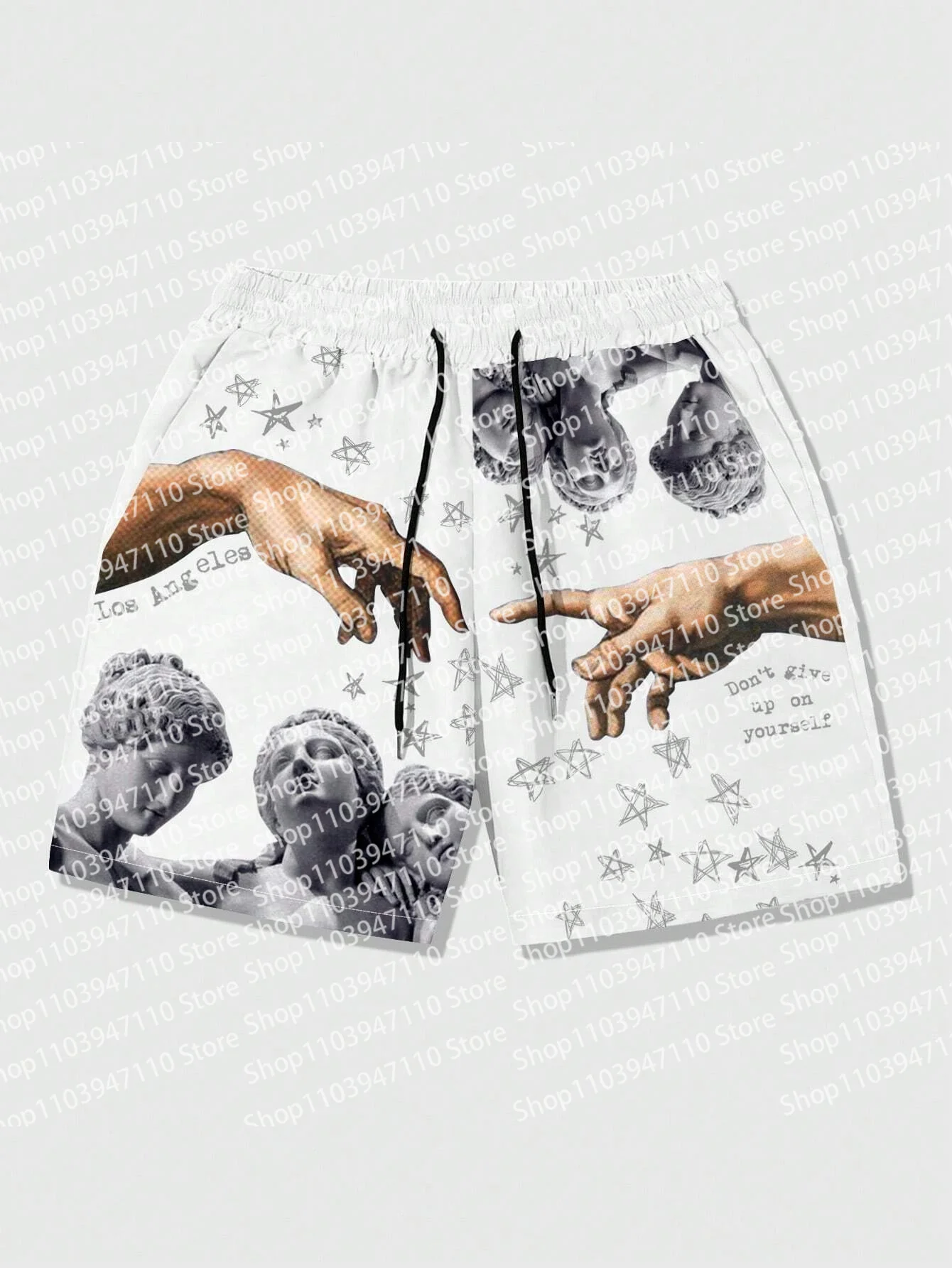 

Manfinity EMRG мужские и женские повседневные шорты с принтом граффити на талии, пляжные шорты, мужские летние спортивные повседневные шорты для дома на открытом воздухе