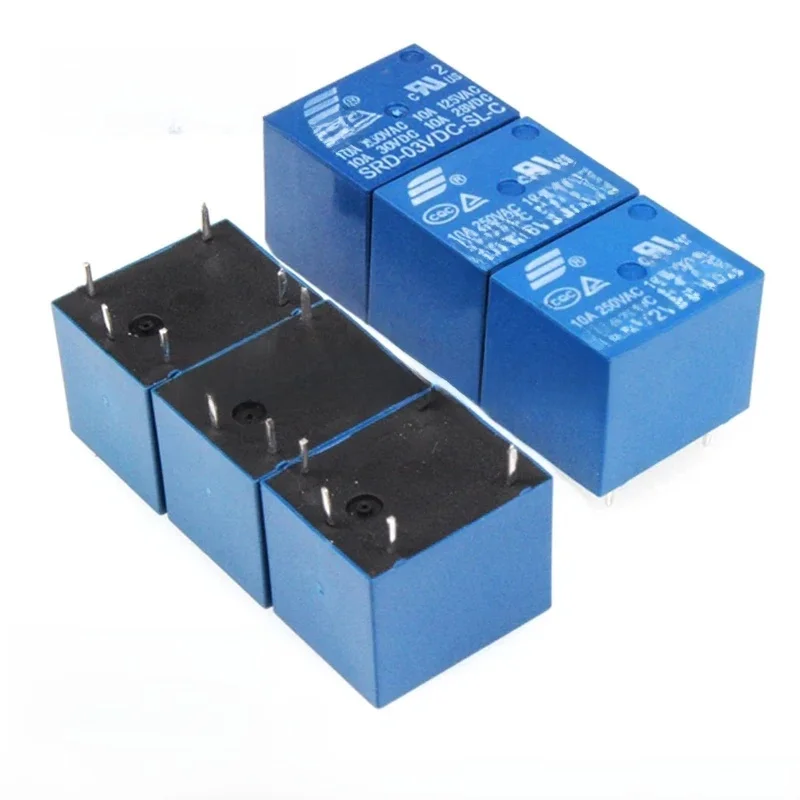 10 sztuk przekaźnik SRD-03VDC-SL-C SRD-05VDC-SL-C SRD-24VDC-SL-C SRD-12VDC-SL-C 3V 5V 6V 9V 12V 24V 48V 10A 250VAC 5PIN przekaźniki Relais — zdjęcie 2