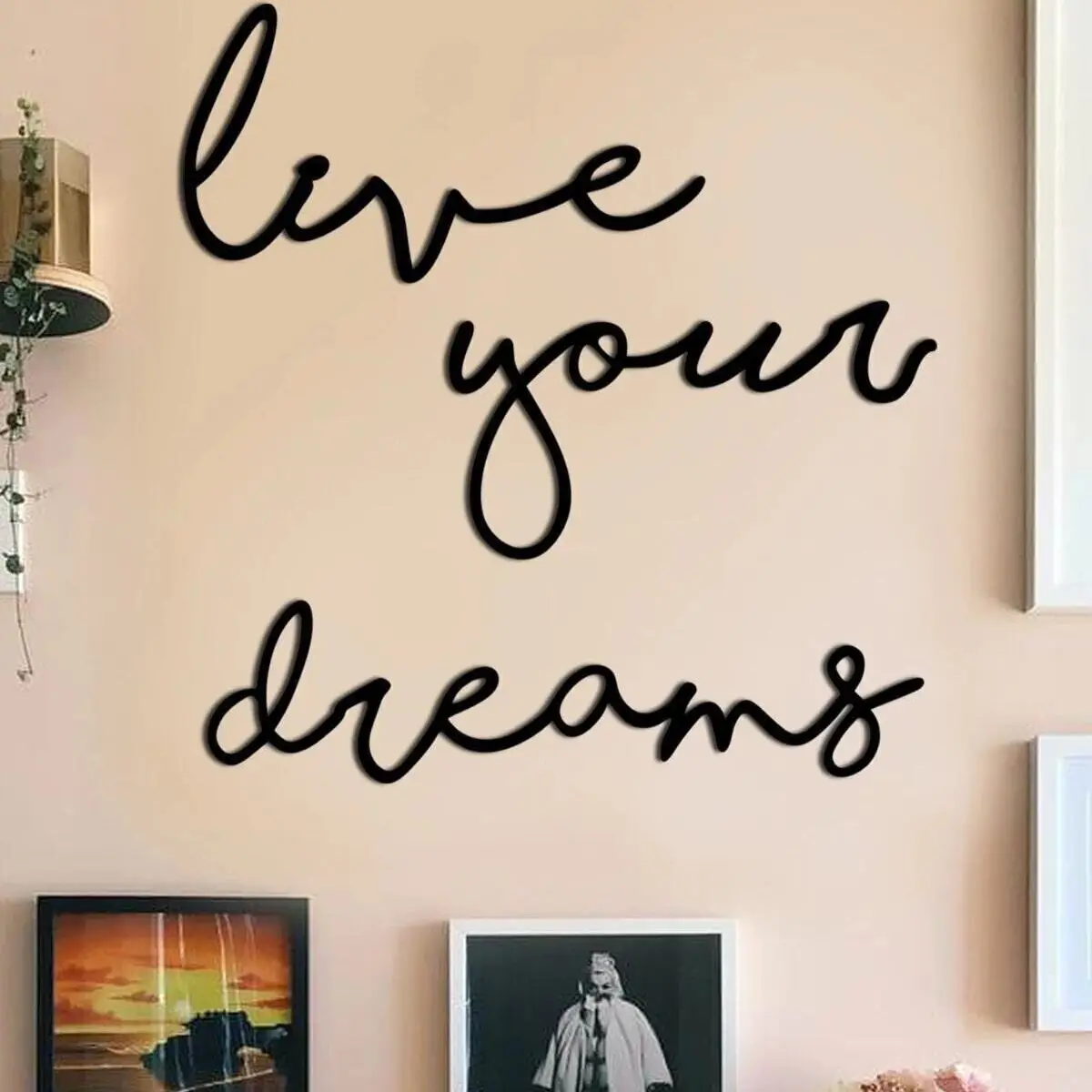 

Decorative Wood Black Live Your Dreams Graffiti Special Design Decoration Letters Wall Stickers for Living Room Office Bedroom