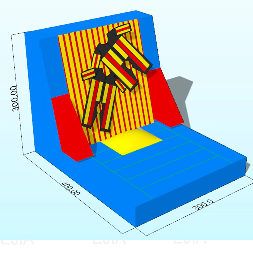 مضحك التجاري نفخ الفيلكرو الجدار 13ft نفخ القفز لزجة جدار كرنفال لعبة الحارس للحزب في الهواء الطلق #6