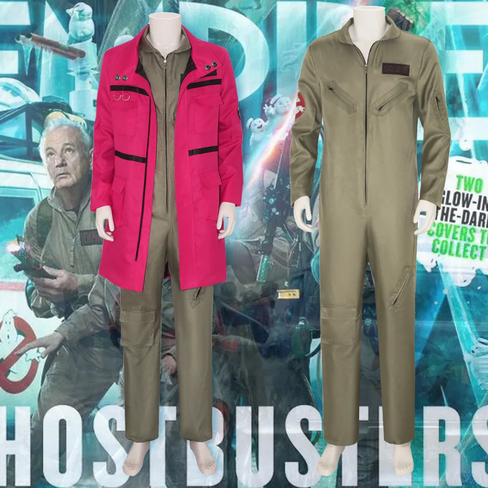 Movie 2024 Ghostbusters Frozen Empire Cosplay Adult Ghostbusters Cosplay Men Red Jacket Uniform Outfits Halloween Purim Costume