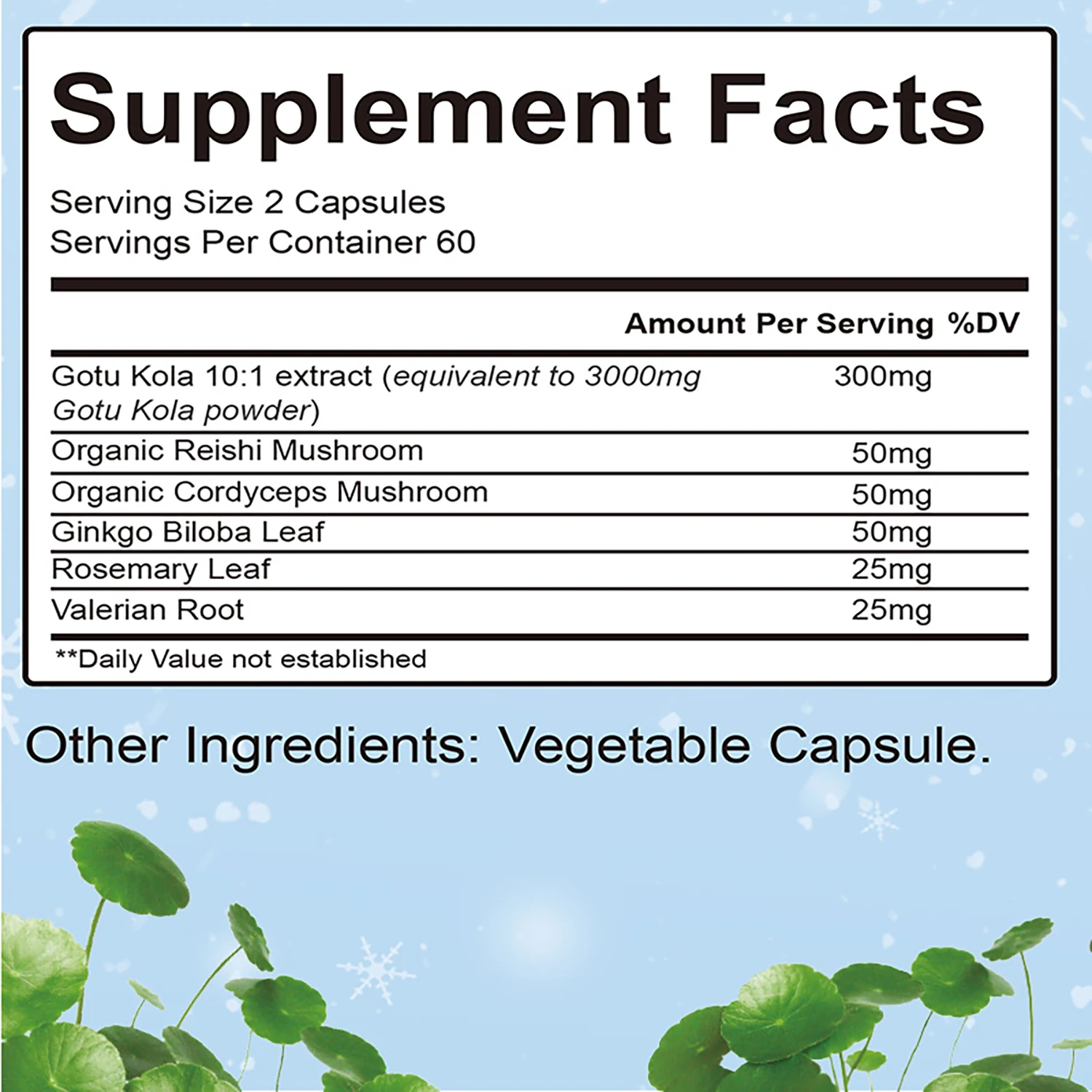 Gotu Kola - Improve Cognitive Function and Skin Health Integrity, Support The Immune System - 120 Capsules