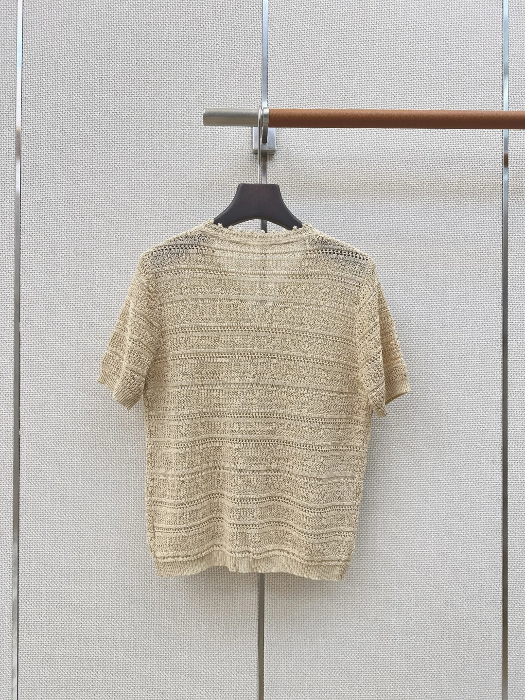 

2026 New Fashion Spring Vintage Color Block Slimming O-Neck Striped Half Sleeve for Women High Quality