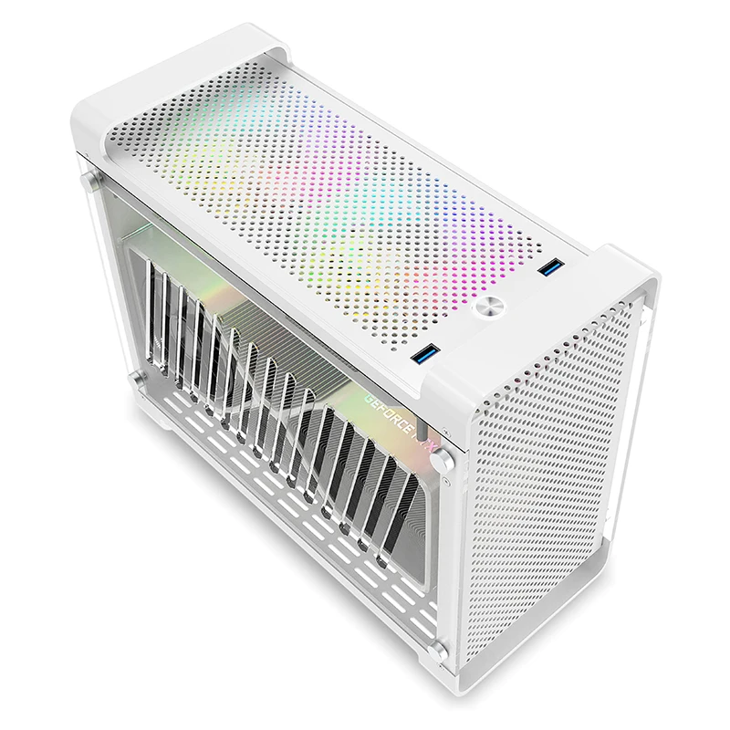 Imagem -06 - Metalfish-alumínio Itx Branco Case Mala Computador Portátil pc Gaming Pequeno Chassi Suporte Sfx Psu 306 Milímetros Gpu Ventilador 12 Centímetros g5 Plus