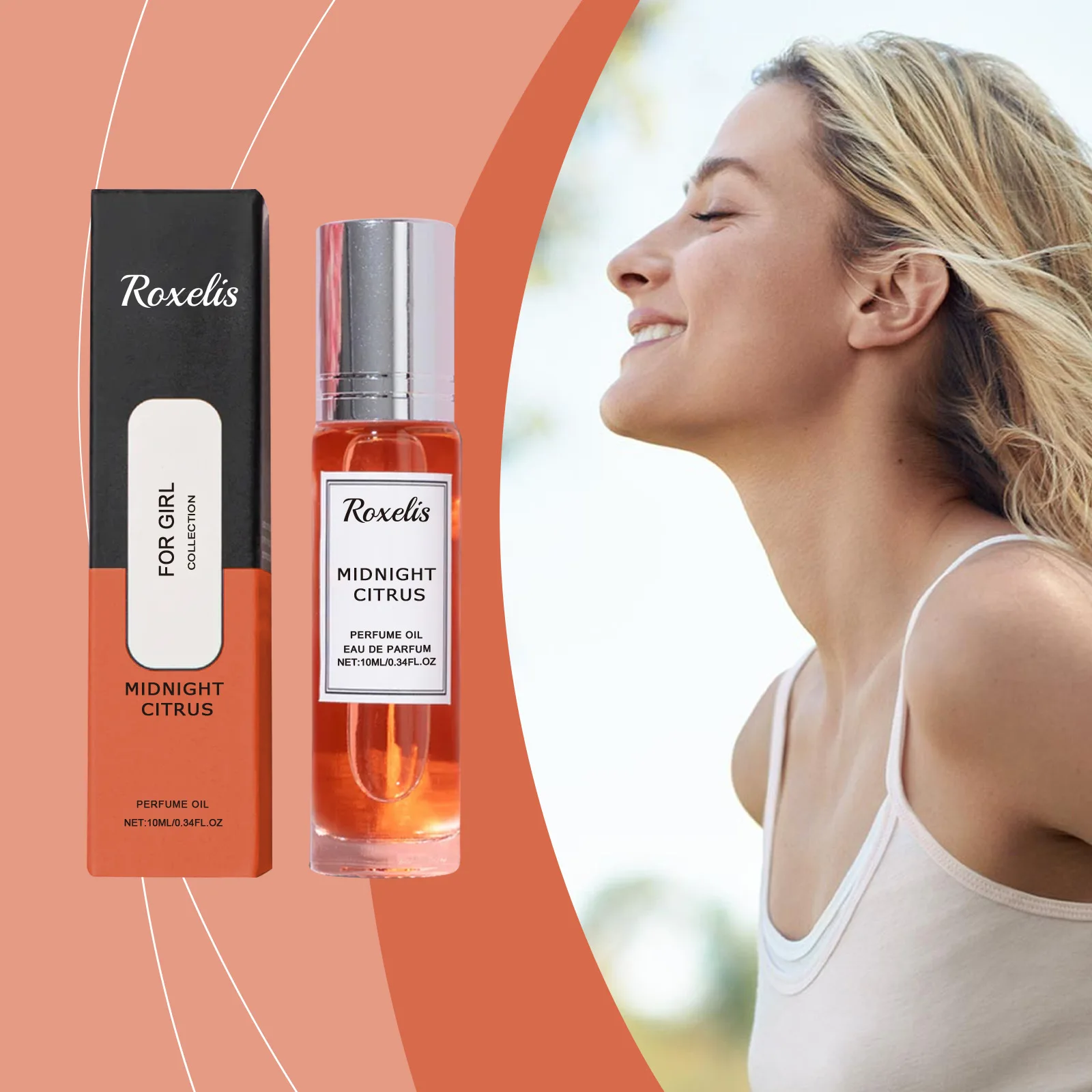 

Roxelis 10 мл духи с цитрусовым цветочным рисунком для женщин, улучшают уверенность, очаровательные освежающие волосы на теле, аромат цитрусовых, духи