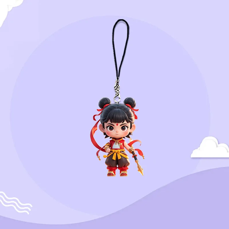 Oubing CP Nezha 2 The Devil Boy Conquers the Dragon King cartoon animation high-value mobile phone chain Nezha Ao Bing schoolbag