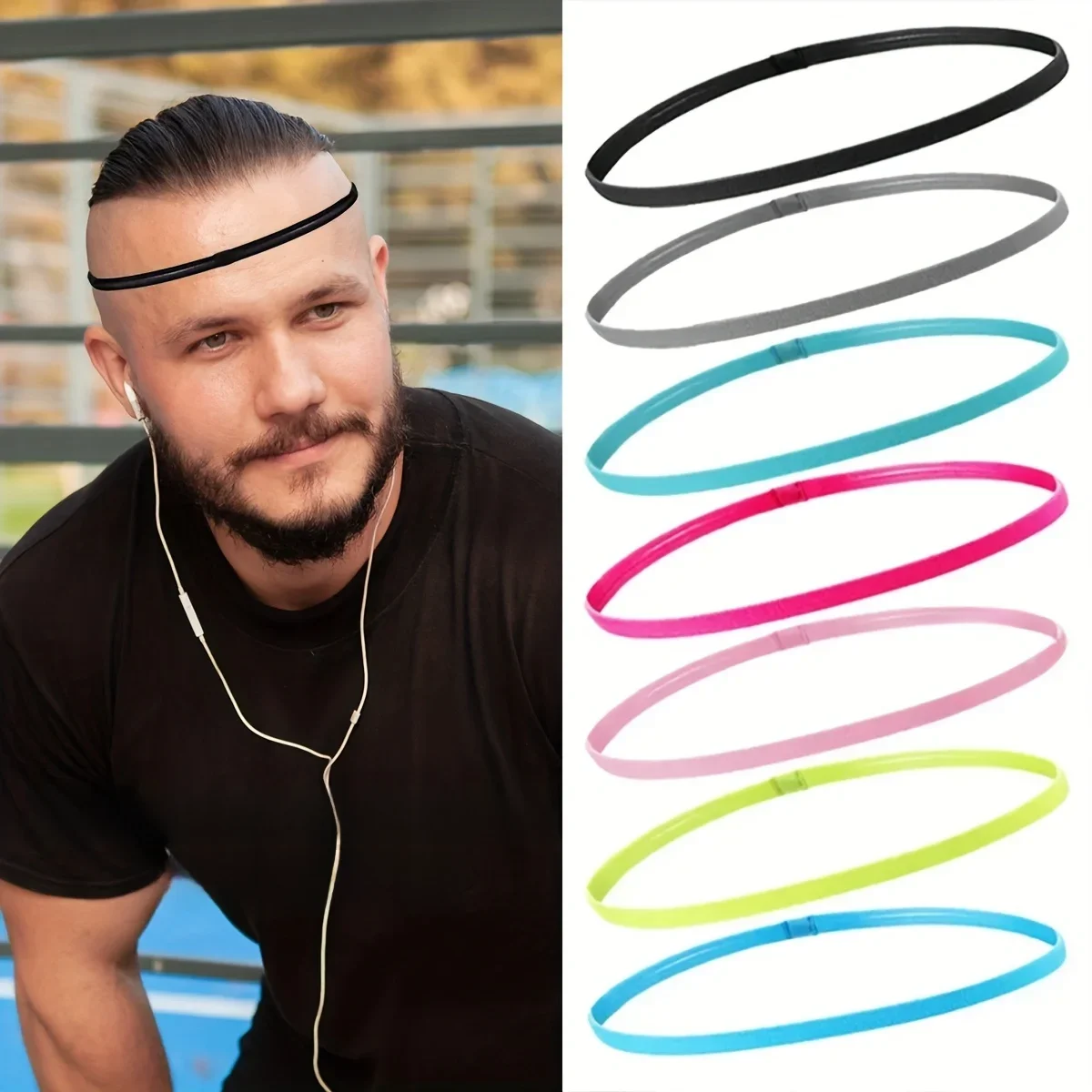 3 pièces absorbant la sueur humidité antidérapant sport bandeau de cheveux course alpinisme Badminton multifonctionnel élastique bandeau de cheveux