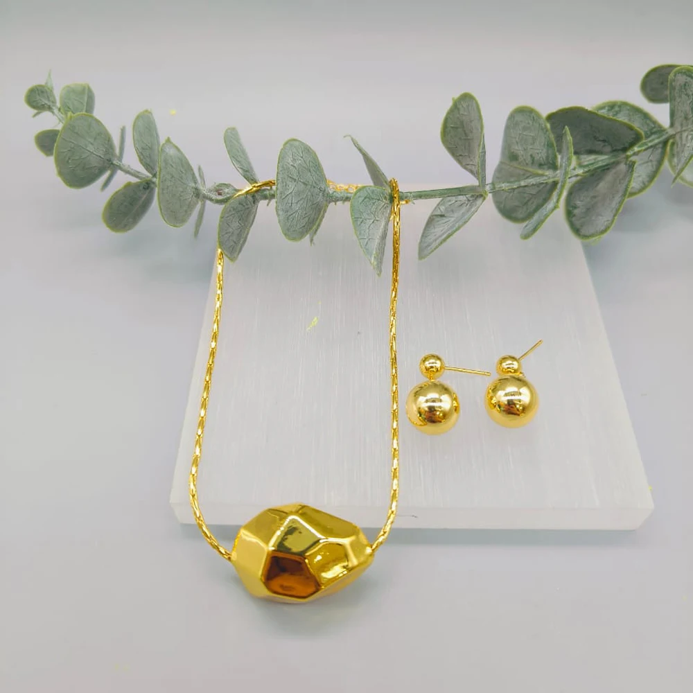 YM Round Plated Metal Jewelry Set 4