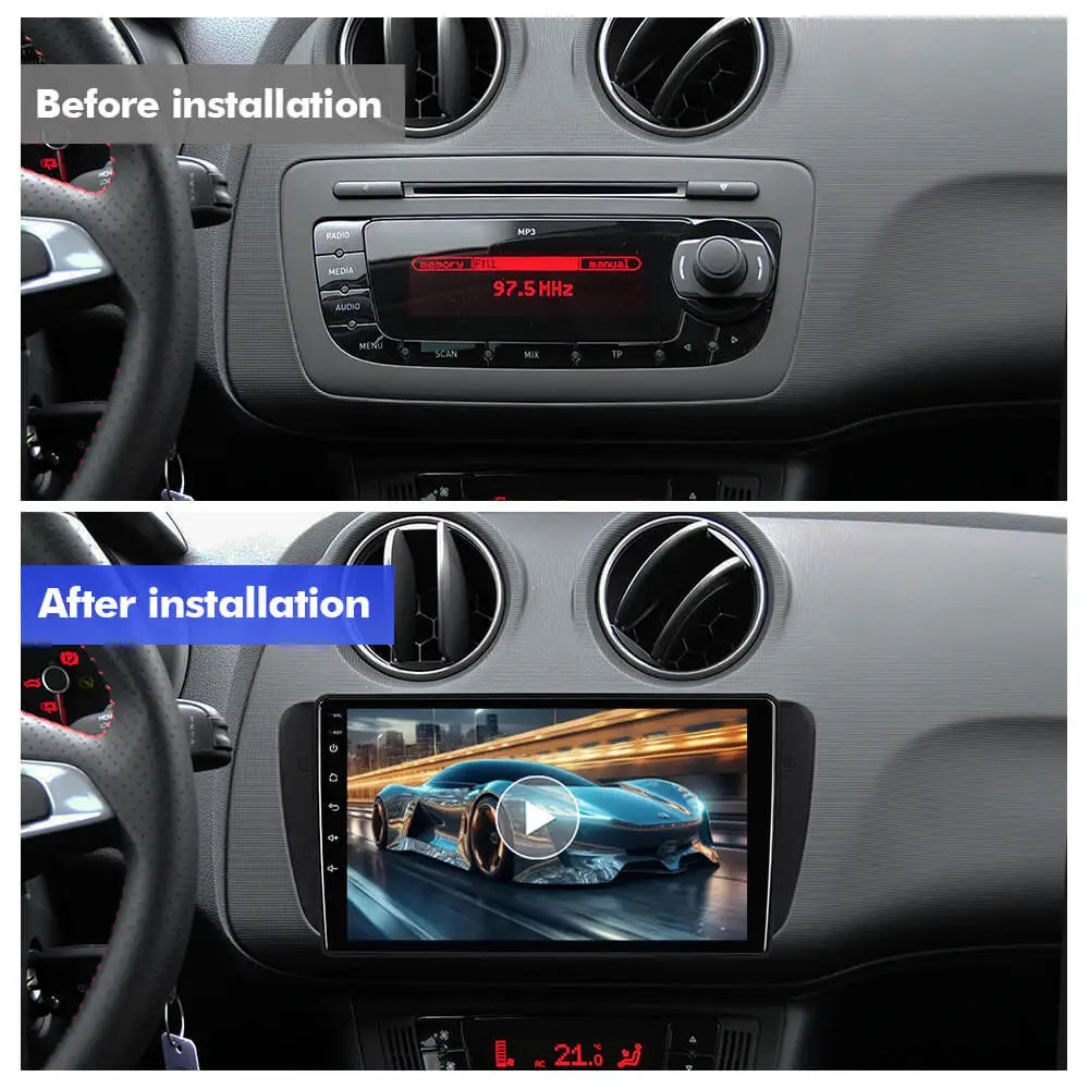 ISUDAR T57 Android 15 Radio For SEAT Ibiza 6J IV 4 2008-2015 Multimedia Player CarPlay Android Auto GPS Head Unit Camera WIF